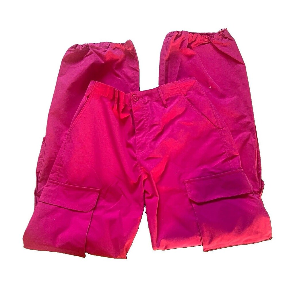 Love Tree Pink Parachute Pants M Relaxed Tapered Drawstring Elastic Pockets